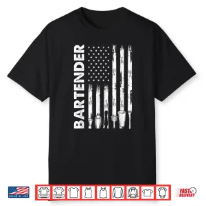 American Flag Bartender Funny Bartending Barkeep Shirt