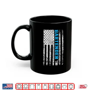 Mug Bartender American Flag 4Th Of July Vintage Funny Bartender Shirt