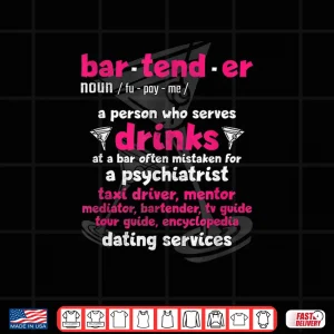 Design Bartender Funny Definition Professional Humor Shirt