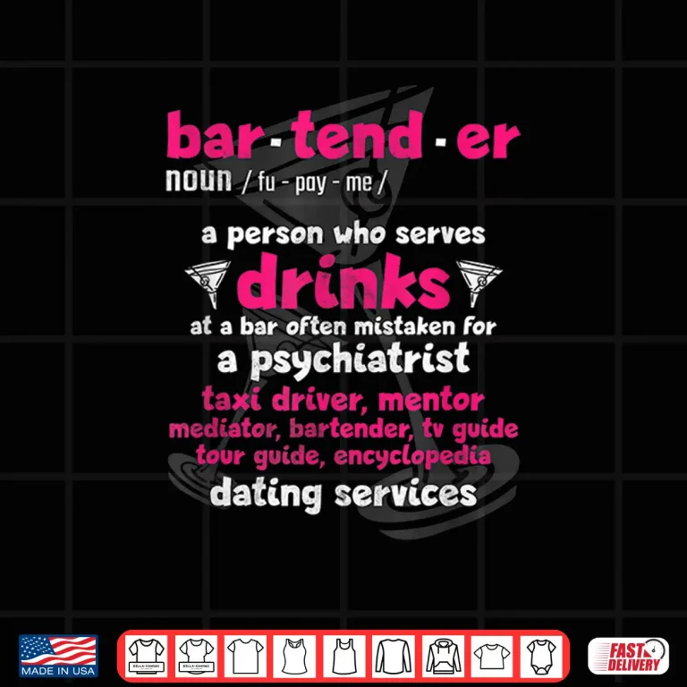 Design Bartender Funny Definition Professional Humor Shirt