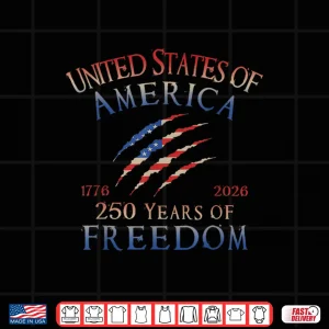 Design America 250th Anniversary Celebrate 250 Years Of Freedom Shirt