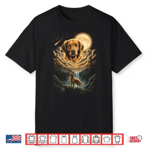 Golden Retriever Howling To The Moon Funny Dog Vintage 90S Shirt