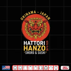 Design Hattori Hanzo Sword Sushi Okinawa Japan Anime Comic Shirt