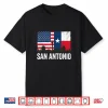 San Antonio Texas Skyline Flag Graphic Design Shirt