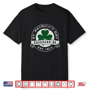 Savannah Georgia Irish Shamrock St Patrick’S Day Shirt