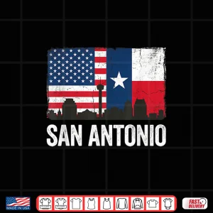 Design San Antonio Texas Skyline Flag Graphic Design Shirt