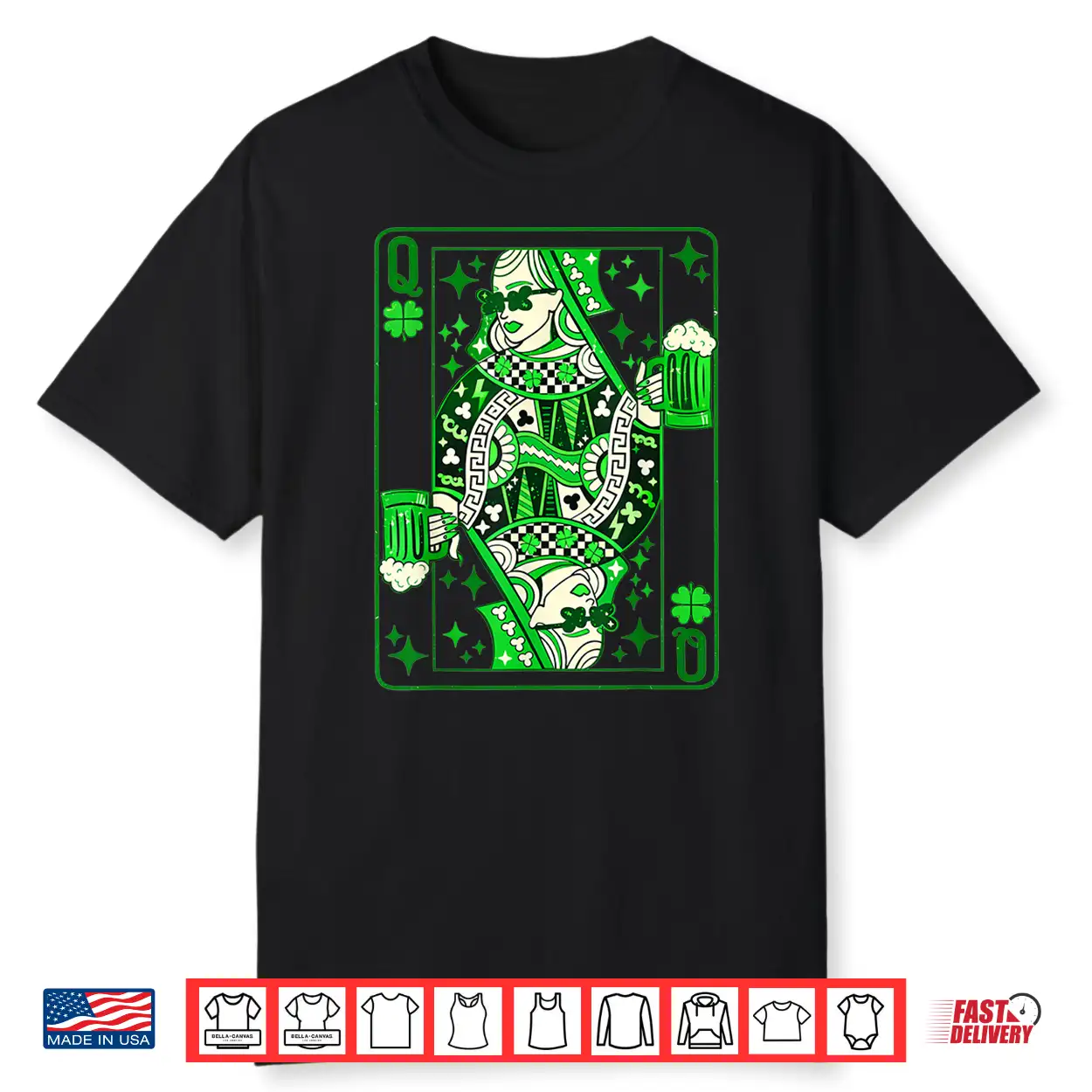 Shamrock Queen Playing Card Saint Patricks Day Shirt Shamrock Queen Playing Card Saint Patricks Day Shirt