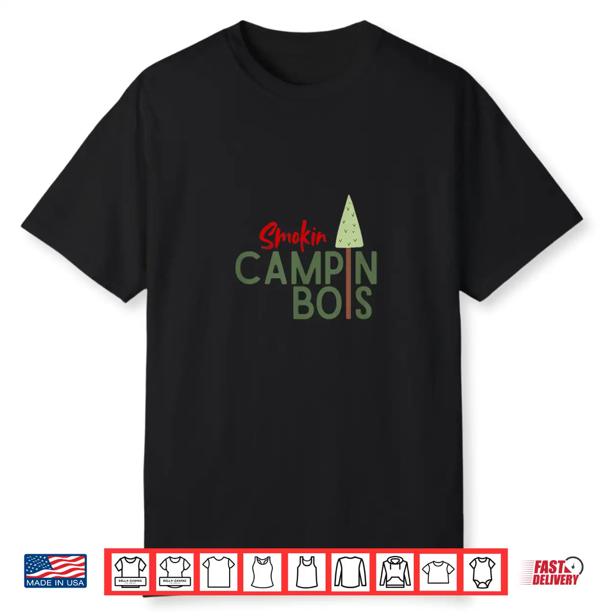 Somkin’ Campin’ Bois Outdoor Adventure Graphic Shirt Somkin’ Campin’ Bois Outdoor Adventure Graphic Shirt