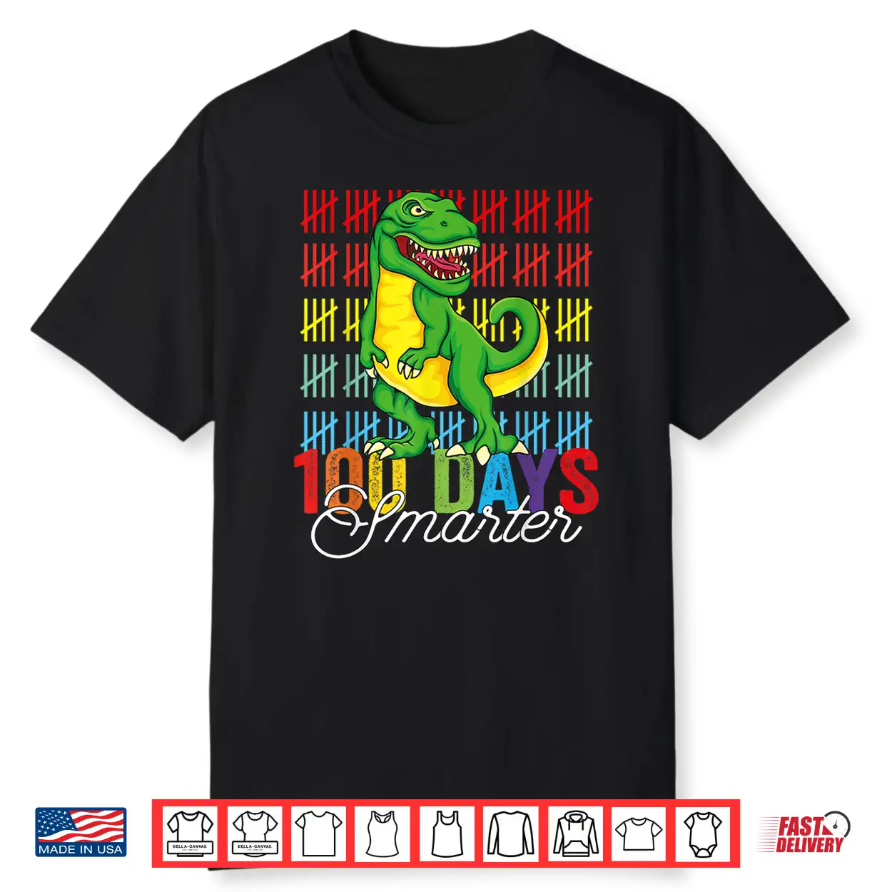 100 Days Smarter Dinosaur For Teachers And Kids Students Shirt 100 Days Smarter Dinosaur For Teachers And Kids Students Shirt