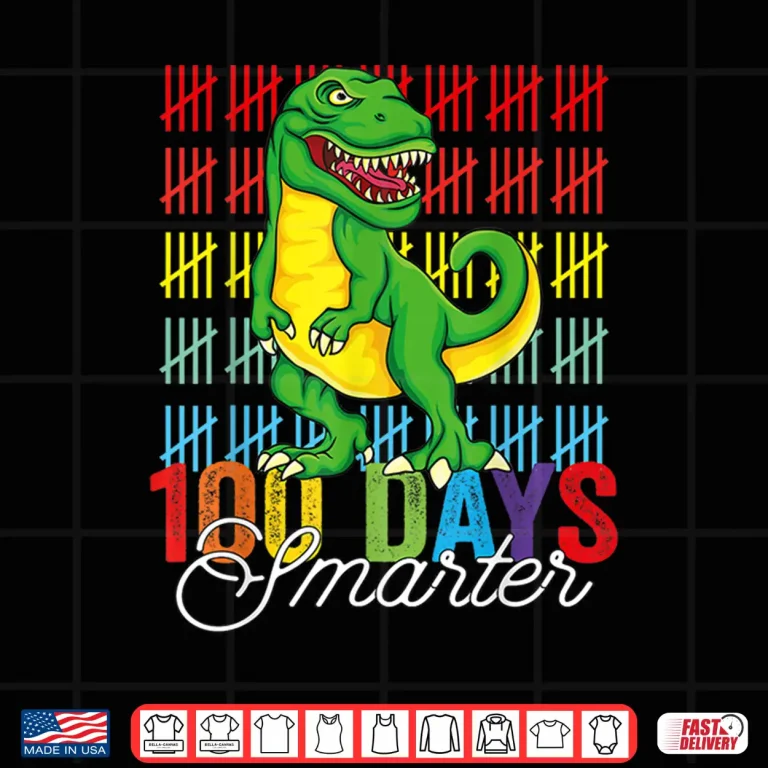 Design 100 Days Smarter Dinosaur For Teachers And Kids Students Shirt
