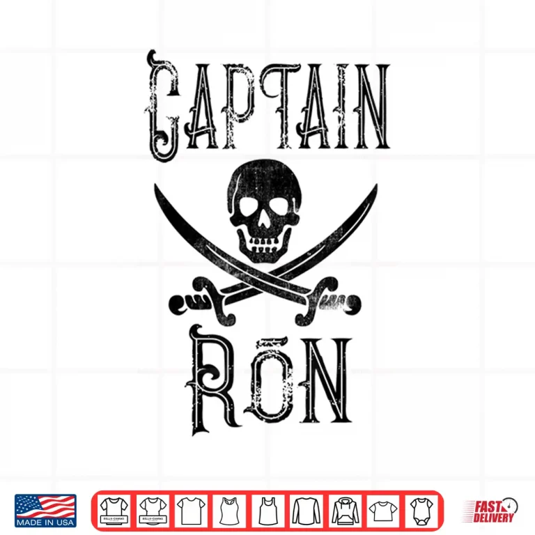 Design Cool Captain Ron Retro Personalized Pirate Boating Gift Shirt