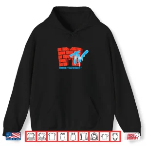 Hoodie Mademark X MTV Official MTV Logo Wall And Frosty Ice Text Shirt