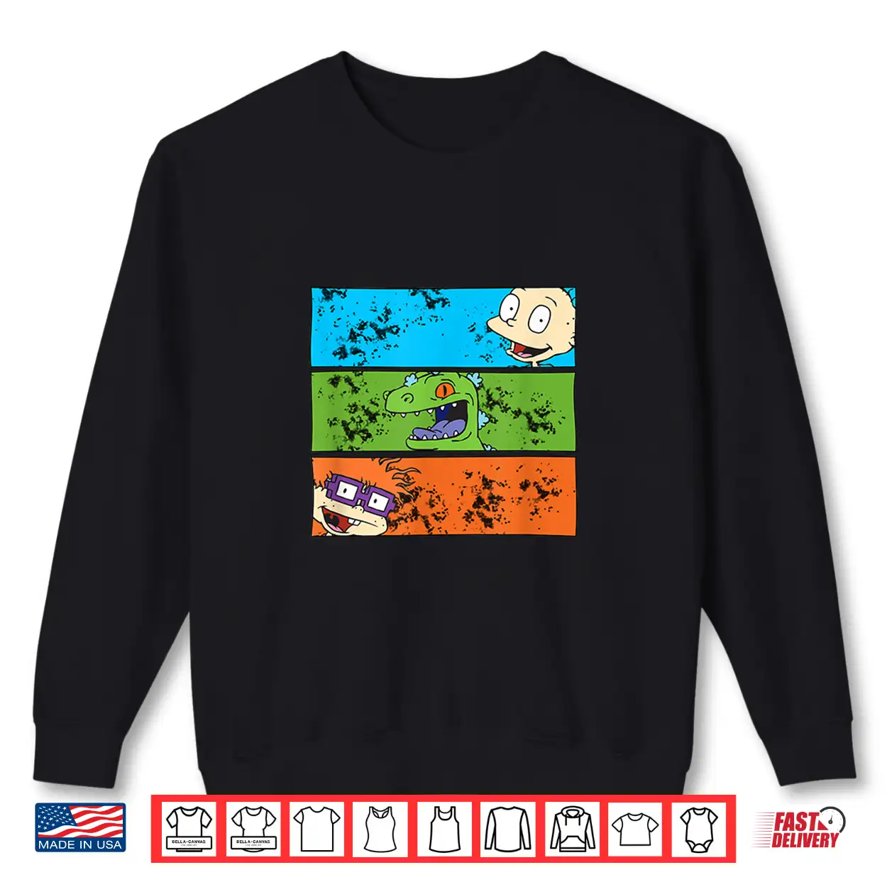 Mademark X Rugrats Tommy X Chuckie X Reptar Art Splatter Shirt Mademark X Rugrats Tommy X Chuckie X Reptar Art Splatter Shirt