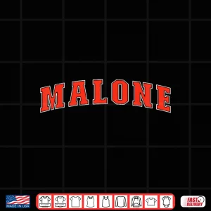 Design Malone Texas TX College Style Red Text Malone Shirt