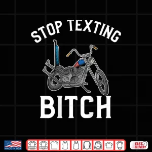 Design Motorcycle Stop Texting Mens Womens Biker Safety Shirt
