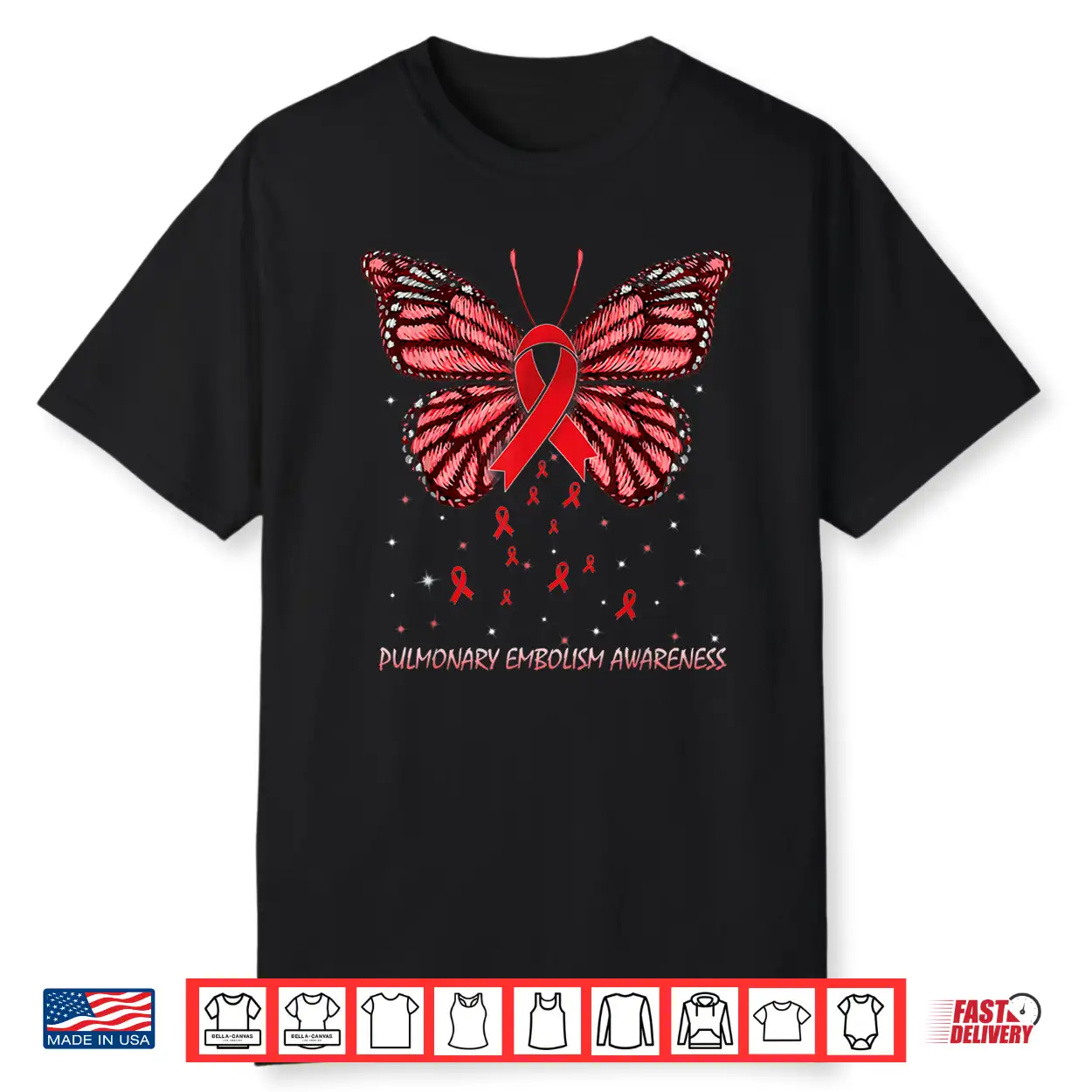 Pulmonary Embolism Awareness Butterfly Ribbon Health Shirt Pulmonary Embolism Awareness Butterfly Ribbon Health Shirt