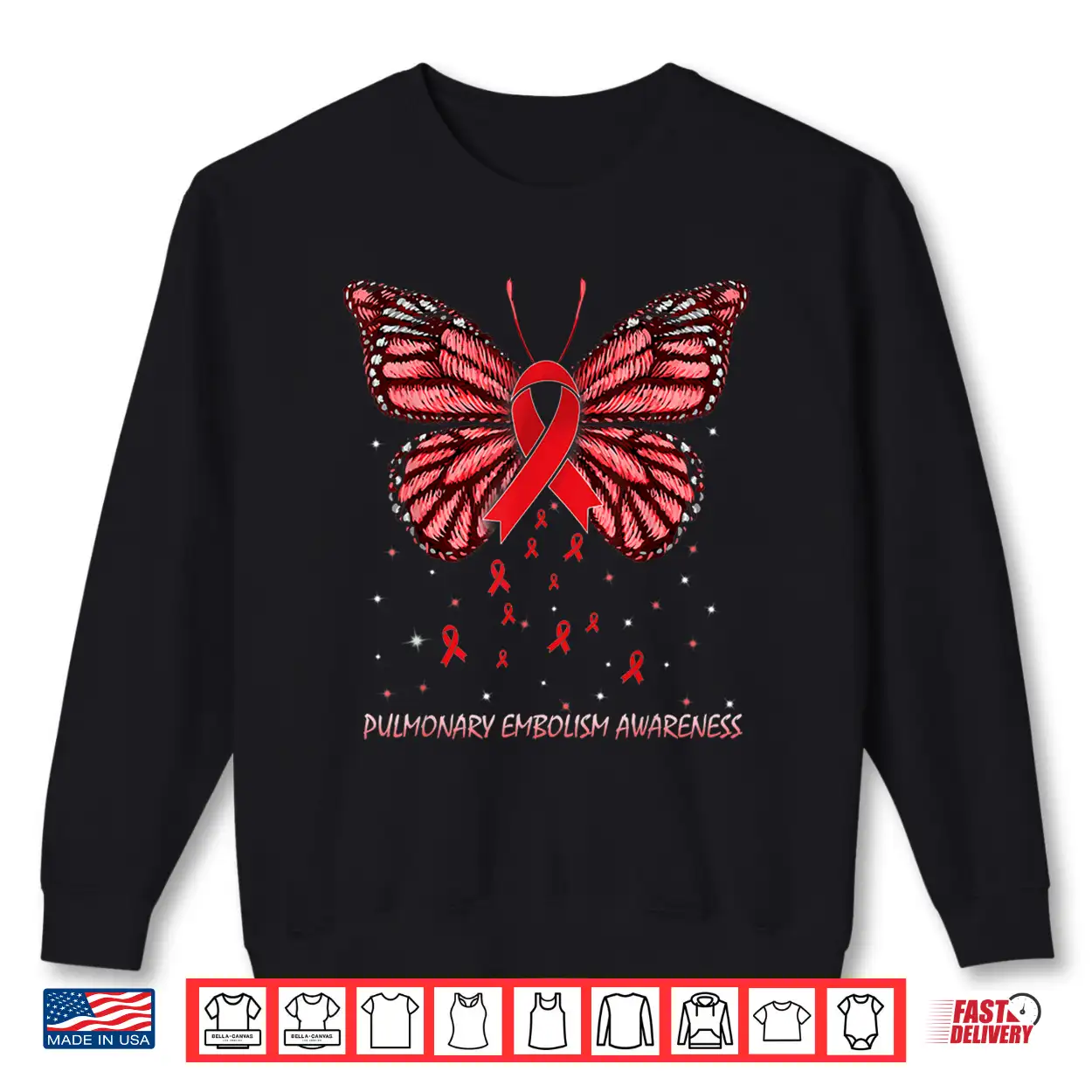 Pulmonary Embolism Awareness Butterfly Ribbon Health Shirt Pulmonary Embolism Awareness Butterfly Ribbon Health Shirt
