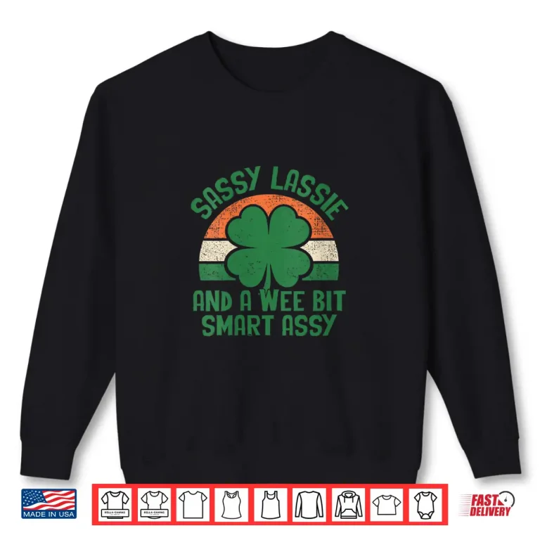 Sweatshirt WomenS Sassy Lassie And A Wee Bit Smart Assy V Neck Shirt