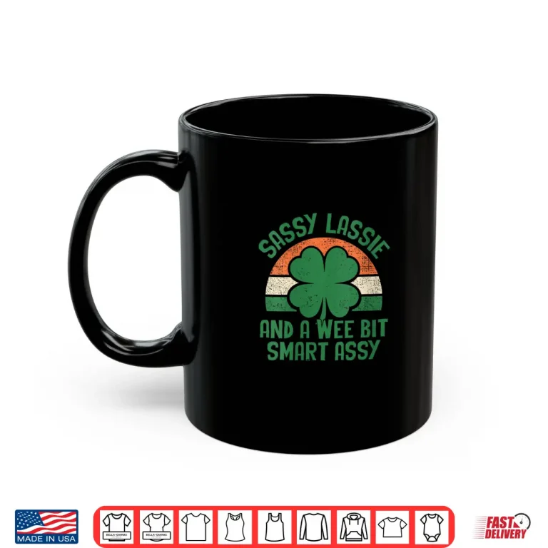Mug WomenS Sassy Lassie And A Wee Bit Smart Assy V Neck Shirt
