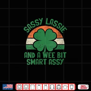 Design WomenS Sassy Lassie And A Wee Bit Smart Assy V Neck Shirt