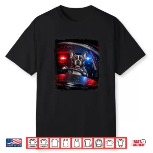 French Bulldog Police Dog Driving Car Funny Animal Shirt