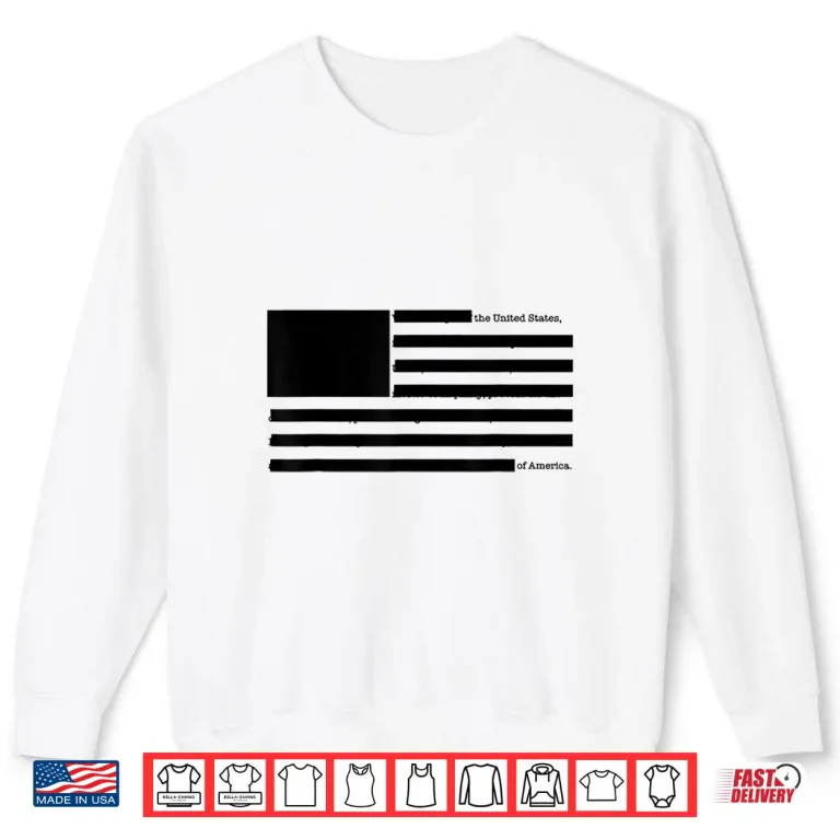 Sweatshirt Redacted American Flag Censored USA Satire Shirt