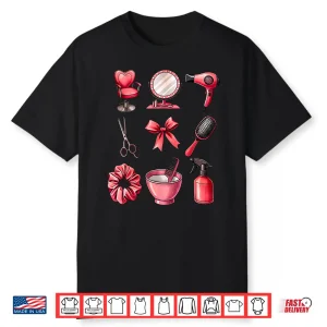 Coquette Bow Valentine Hair Stylist Cosmetology Shirt