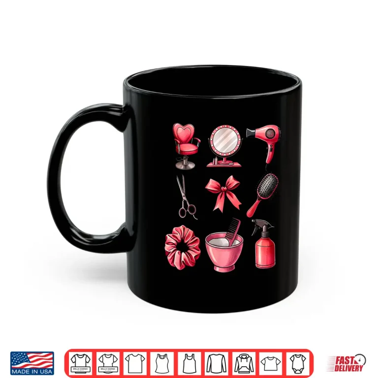 Mug Coquette Bow Valentine Hair Stylist Cosmetology Shirt