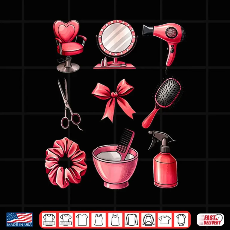 Design Coquette Bow Valentine Hair Stylist Cosmetology Shirt