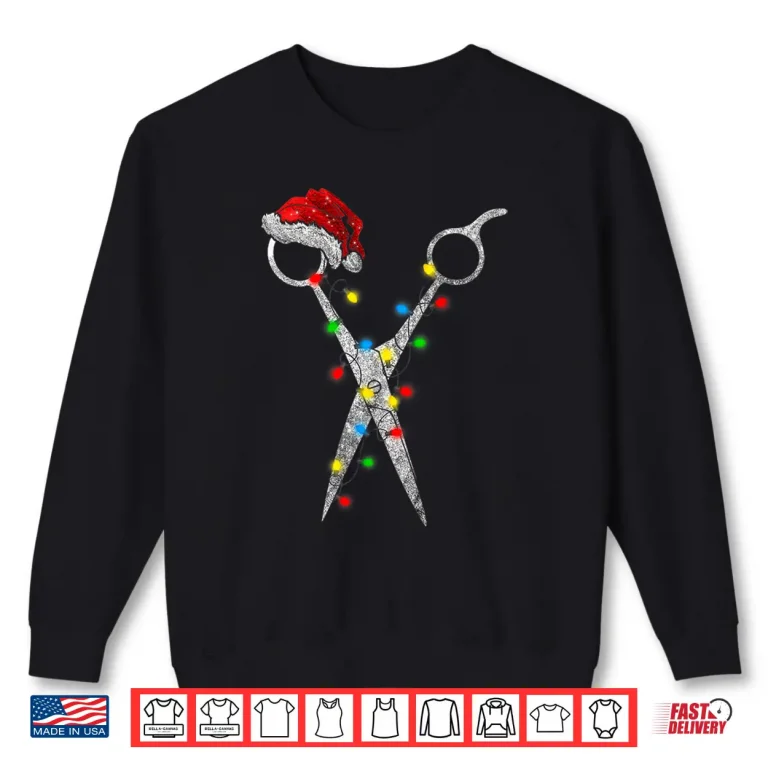 Sweatshirt Funny Scissor Hairstylist Santa Christmas Hair Stylist Shirt