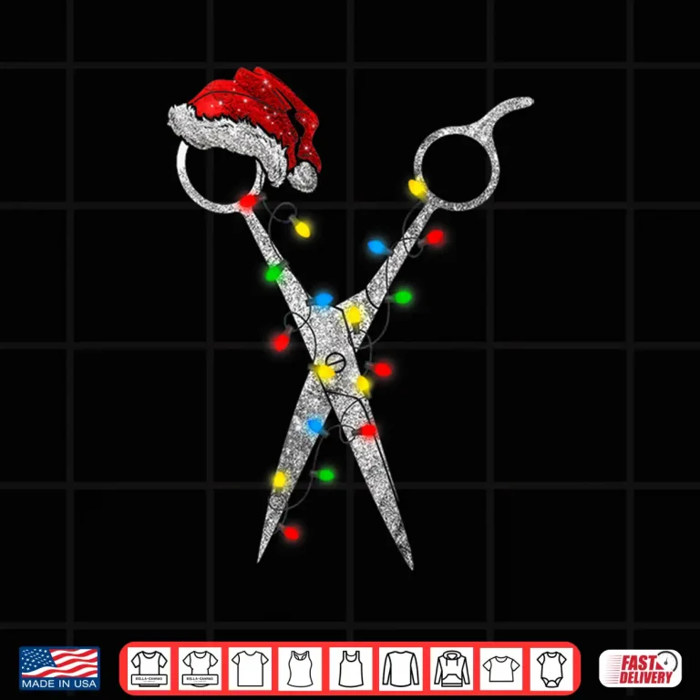 Design Funny Scissor Hairstylist Santa Christmas Hair Stylist Shirt