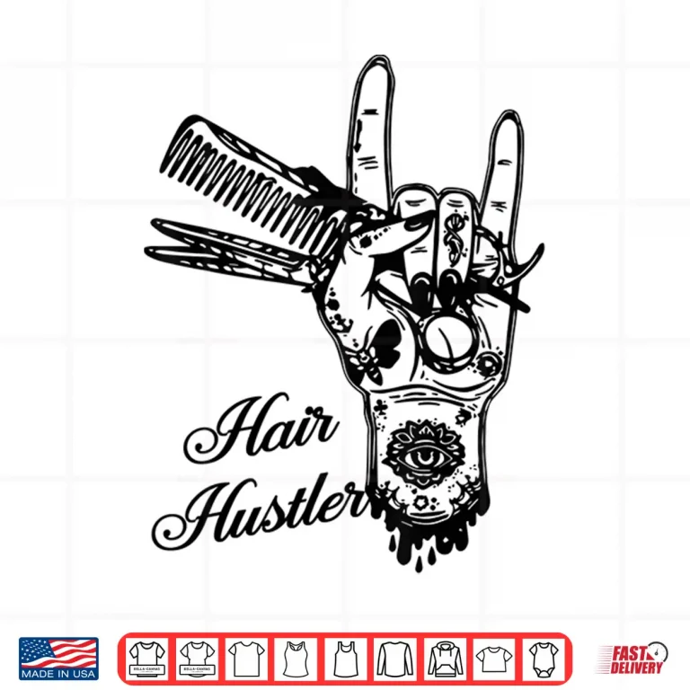 Design Hair Hustler Rock And Roll Barber And Hairstylist Shirt