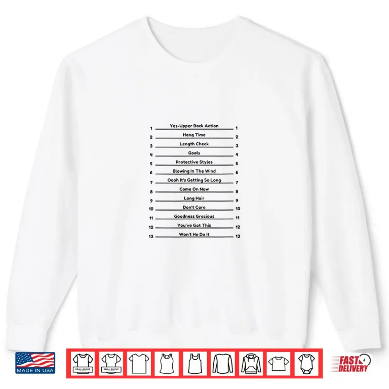 Sweatshirt Hair Length Check Hair Growth Track Your Lengthy Hair Shirt