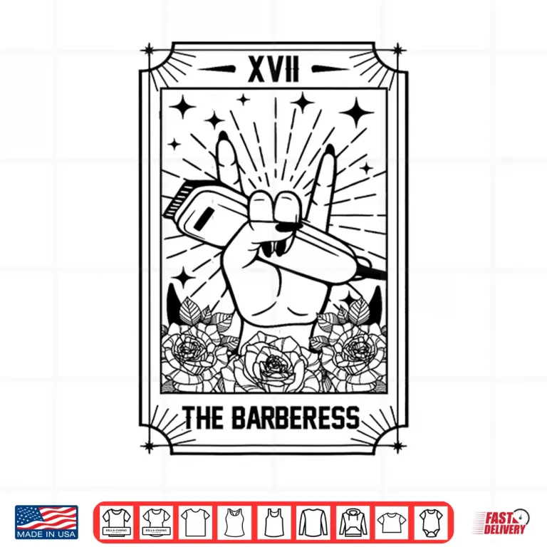 Design Hairstylist Proud Lady Barber The Barberess Tarot Card Shirt