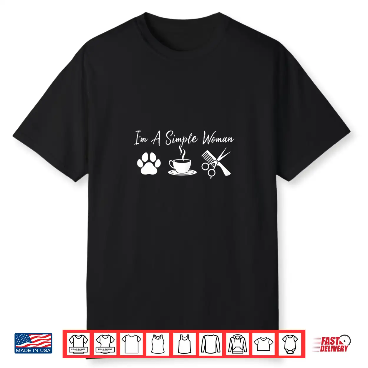 Simple Woman Dog Coffee Hairstylist Funny Women Shirt Simple Woman Dog Coffee Hairstylist Funny Women Shirt