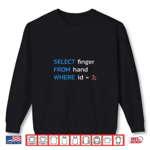 Sweatshirt Select Finger From Hand Where Id 3 SQL Developer Shirt