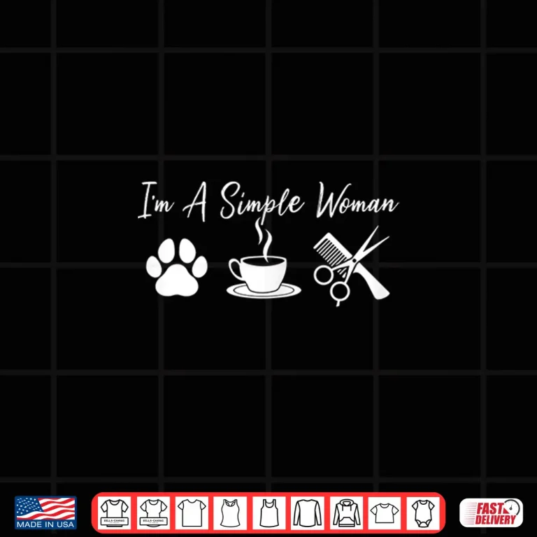 Design Simple Woman Dog Coffee Hairstylist Funny Women Shirt
