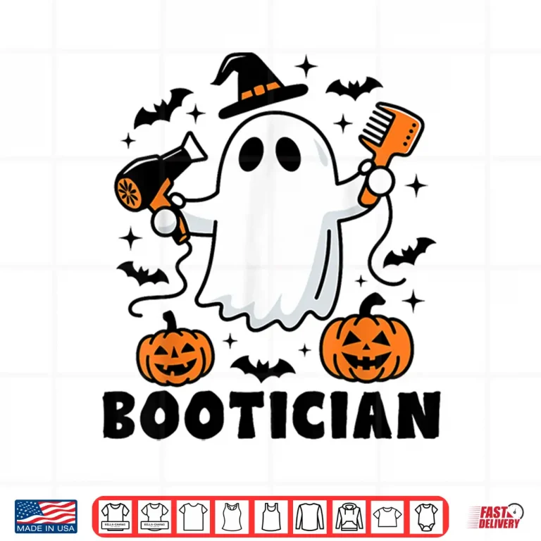 Design Bootician Funny Beautician Halloween Ghost Hair Stylist Shirt