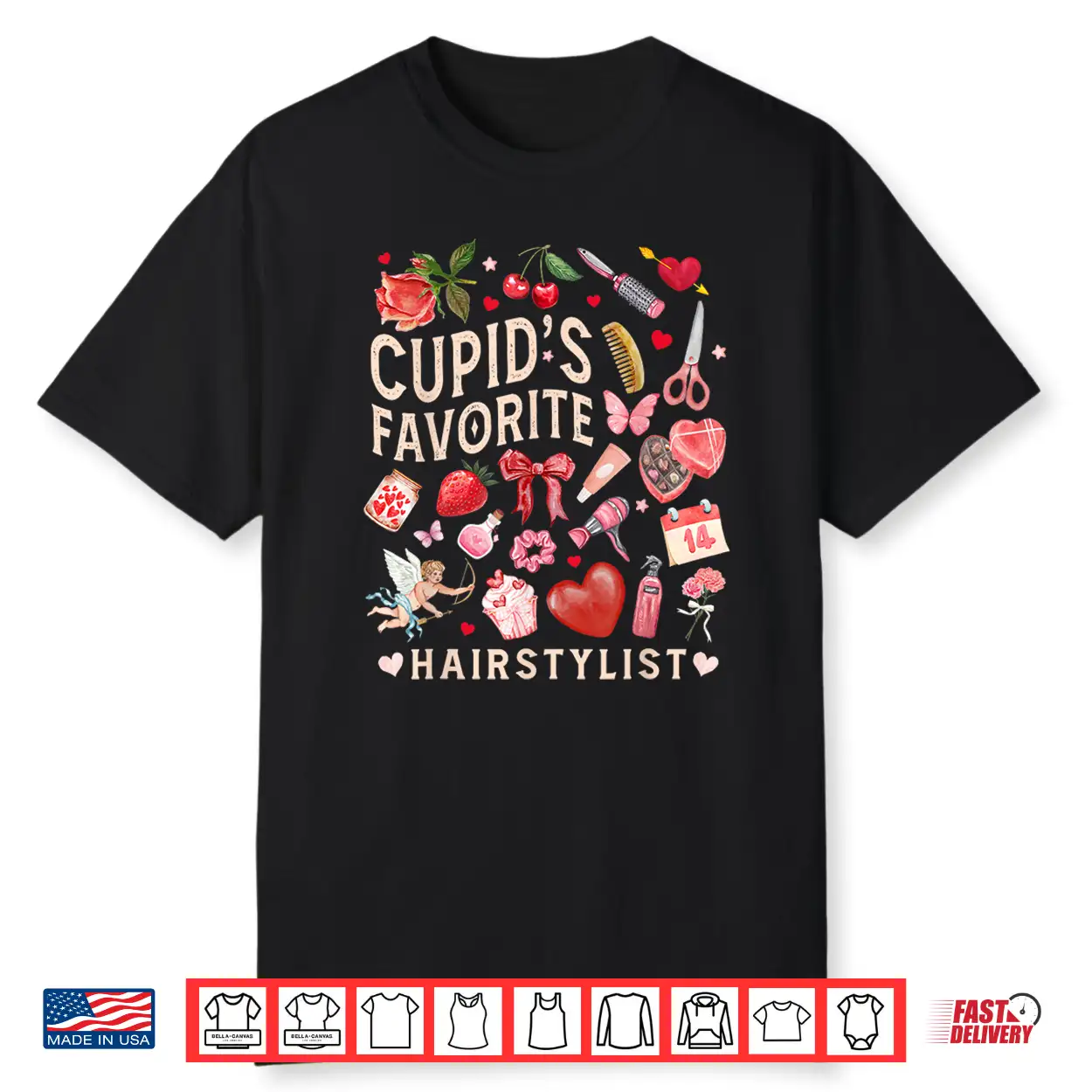 Cupids Hairstylist Valentines Day Beauty Hair Salon Shirt Cupids Hairstylist Valentines Day Beauty Hair Salon Shirt
