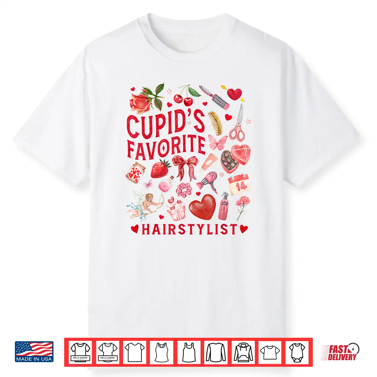 Cupids Hairstylist Valentines Day Beauty Hair Stylist Shirt Cupids Hairstylist Valentines Day Beauty Hair Stylist Shirt
