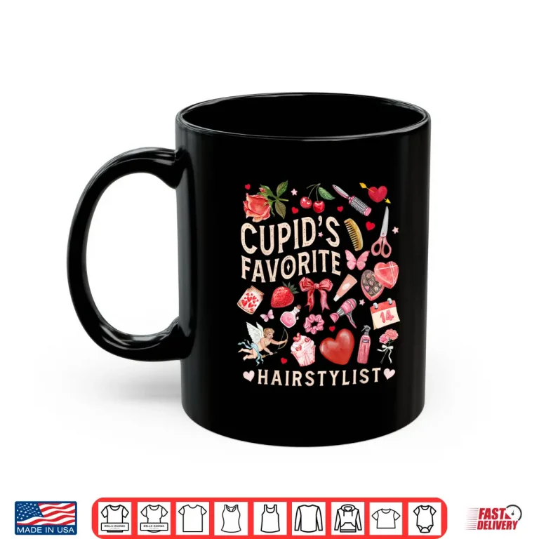 Mug Cupids Hairstylist Valentines Day Beauty Hair Salon Shirt