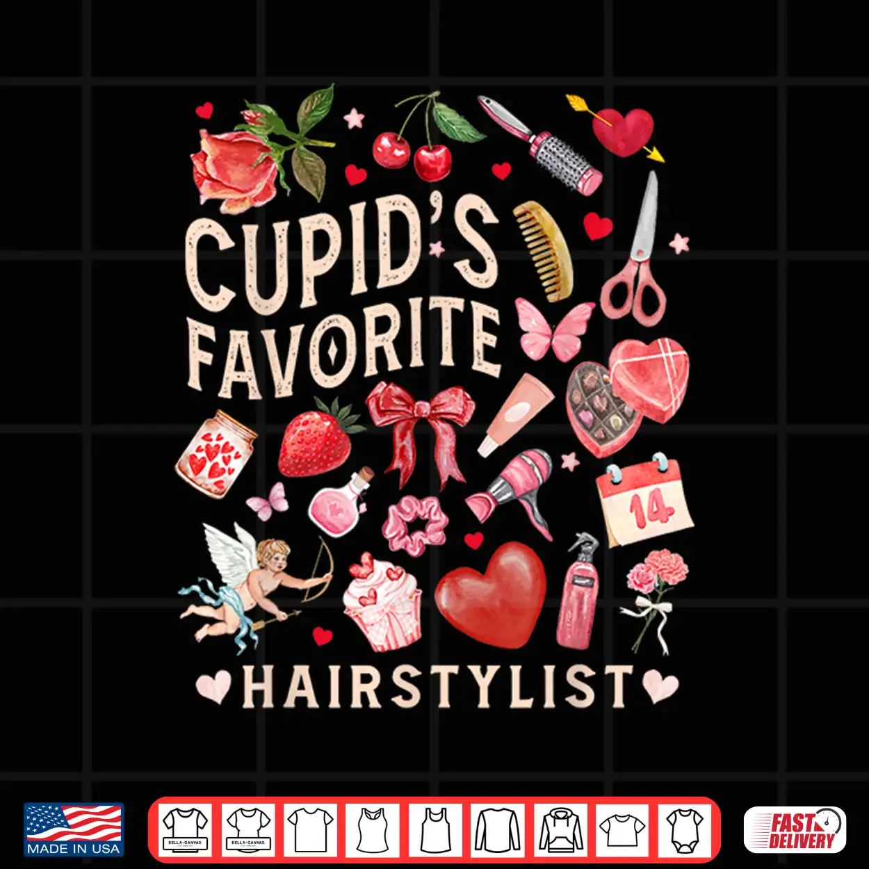 Cupids Hairstylist Valentines Day Beauty Hair Salon Shirt Cupids Hairstylist Valentines Day Beauty Hair Salon Shirt