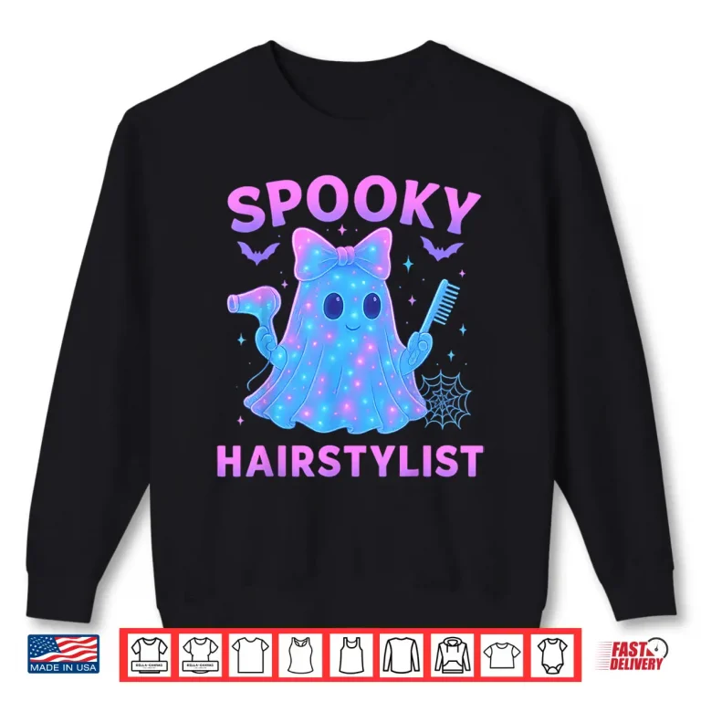 Sweatshirt Funny Ghost Hairstylist Halloween Hairdresser Men Women Shirt