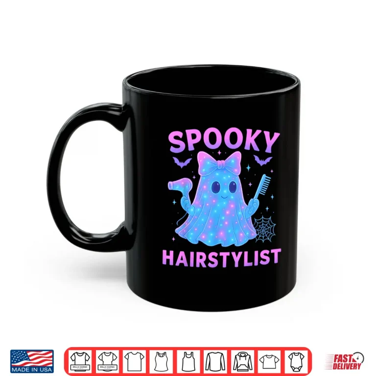 Mug Funny Ghost Hairstylist Halloween Hairdresser Men Women Shirt