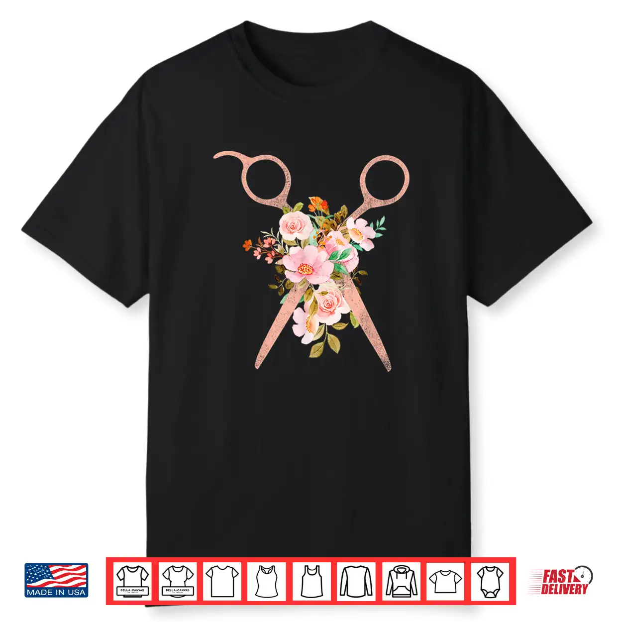 Hairstylist Floral Scissors Hairdresser Barber Salon Shirt Hairstylist Floral Scissors Hairdresser Barber Salon Shirt