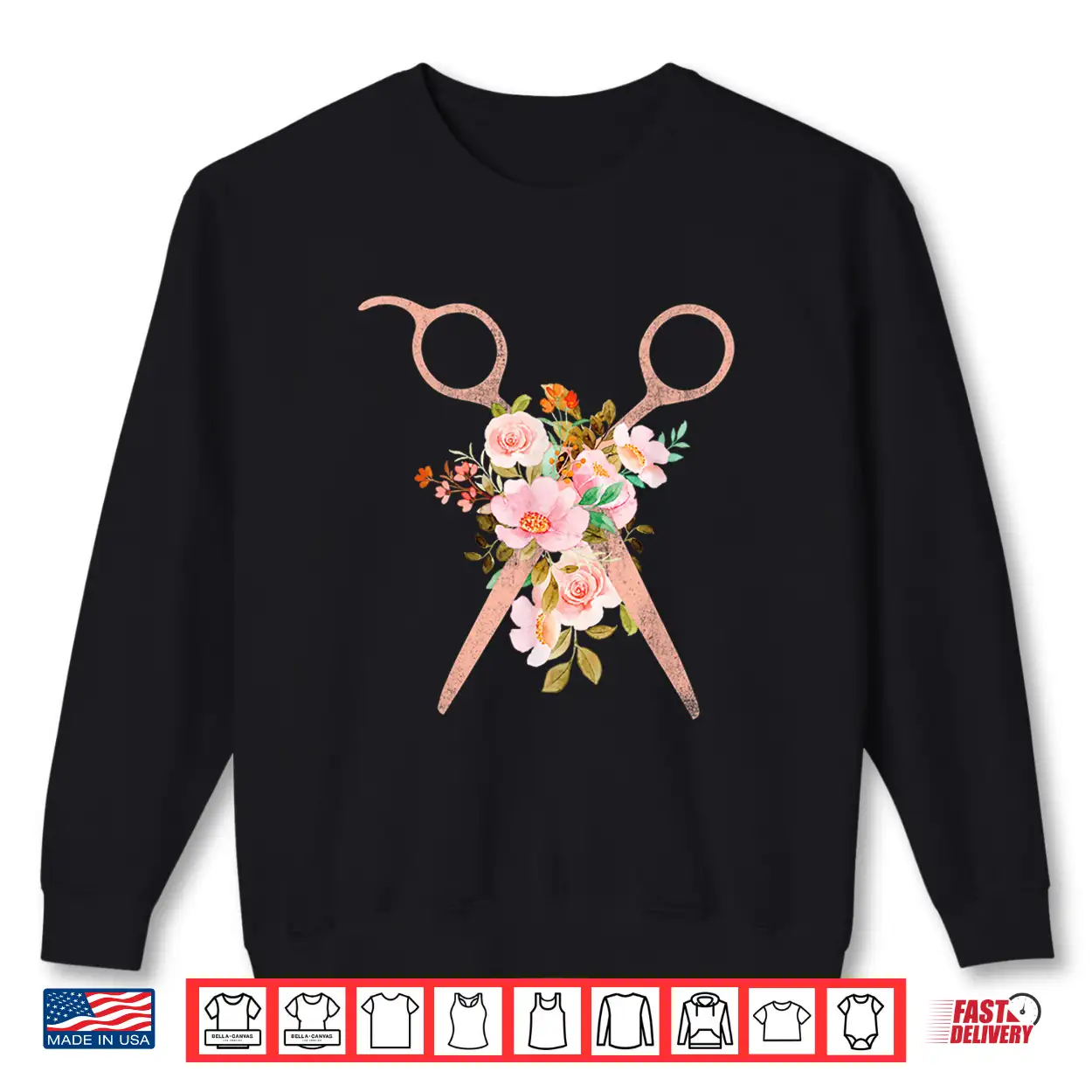 Hairstylist Floral Scissors Hairdresser Barber Salon Shirt Hairstylist Floral Scissors Hairdresser Barber Salon Shirt
