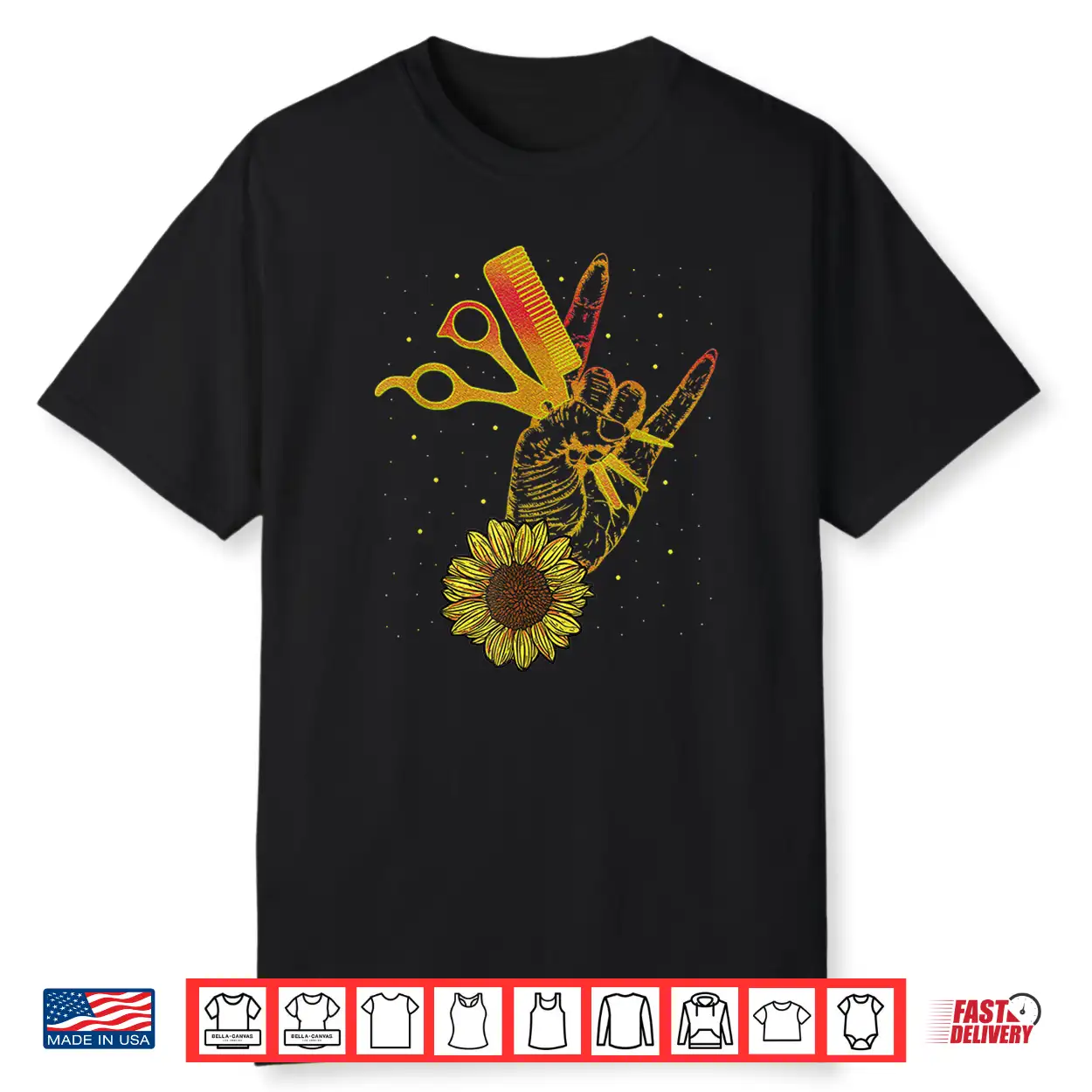 Hairstylist Sunflower Design Hippie Hair Salon Shirt Hairstylist Sunflower Design Hippie Hair Salon Shirt