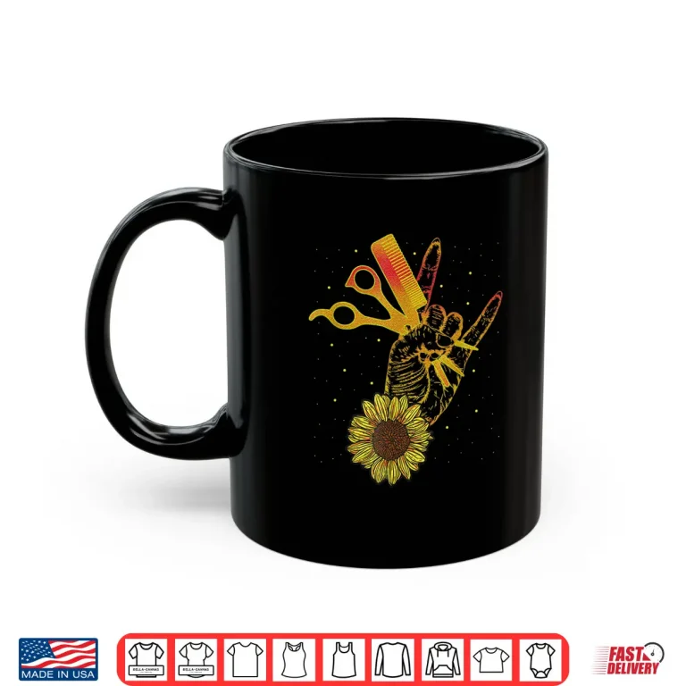Mug Hairstylist Sunflower Design Hippie Hair Salon Shirt