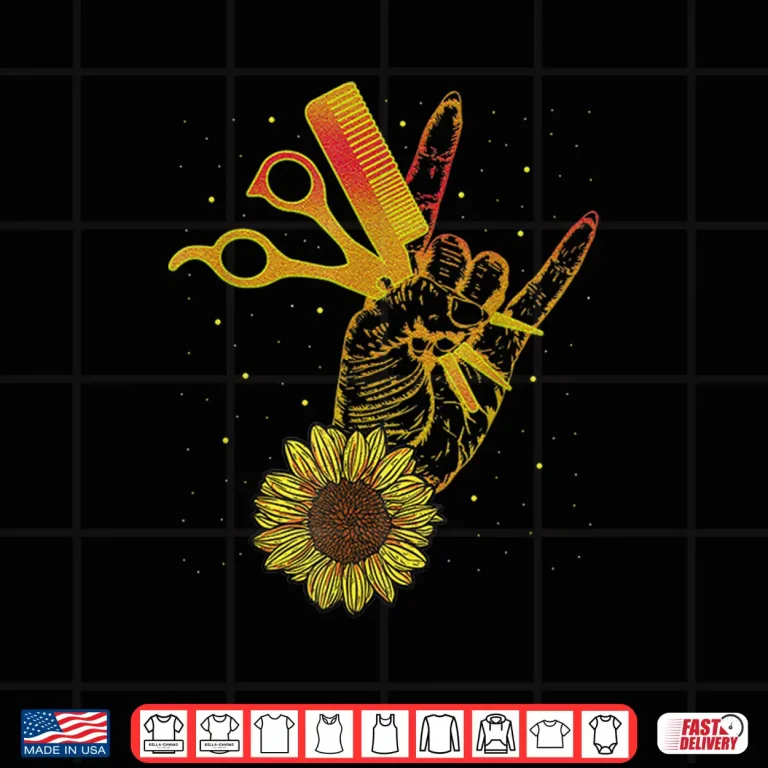 Design Hairstylist Sunflower Design Hippie Hair Salon Shirt