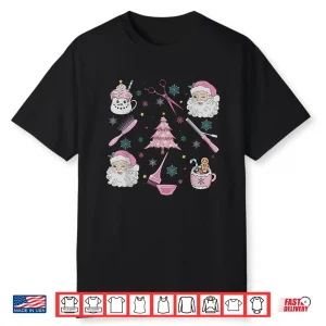 Retro Christmas Hairstylist Santa Coffee Latte Shirt